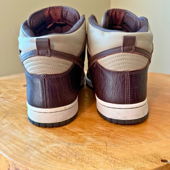 NIKE DUNK HIGH PREMIUM 🏷️ Khaki Baroque Brown Light Bone 11M - Picture 4 of 5